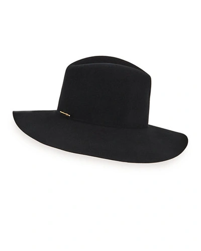 Janessa Leone Celeste Wool Cowboy Hat In Black