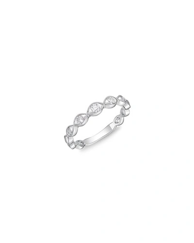 Memoire Stackables 18k White Gold Diamond Marquise Ring