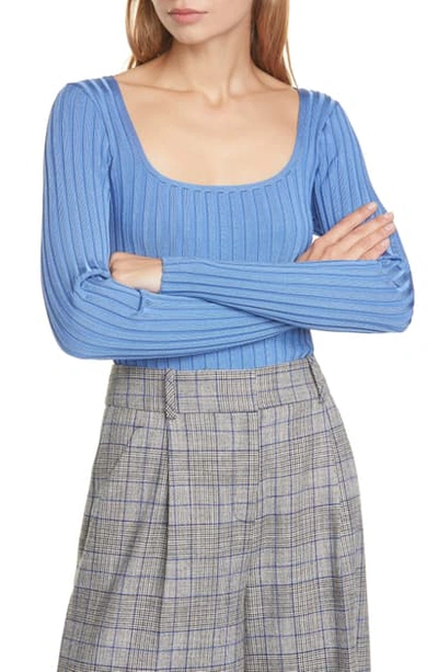 Veronica Beard Clara Scoop-neck Sweater In Blue