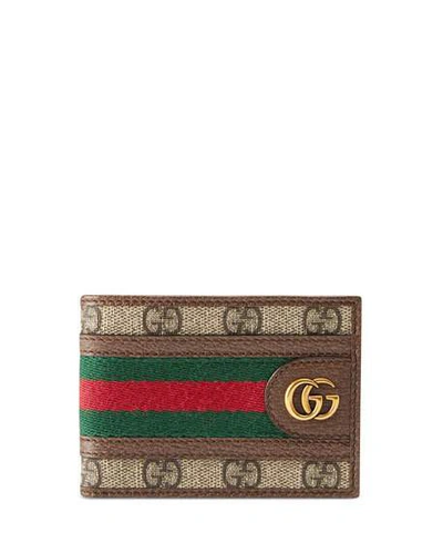 Gucci Men's Gg Supreme Marmont Bifold Wallet In Brown