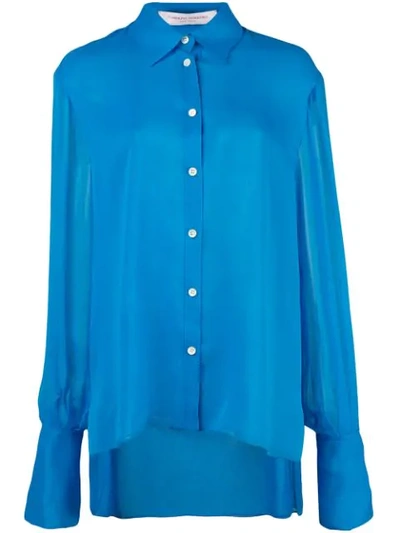 Carolina Herrera Drop-shoulder Collared Shirt In Blue