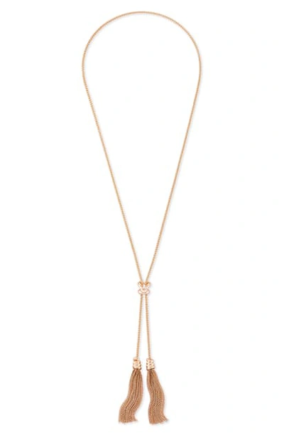 Kendra Scott Presleigh Tassel Necklace In Rose