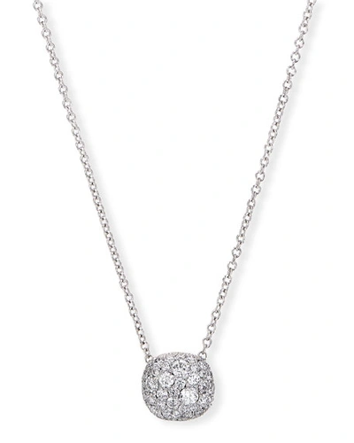 David Yurman Women's Cushion Stud Pendant Necklace In 18k Gold With Pavé Diamonds In White Diamond