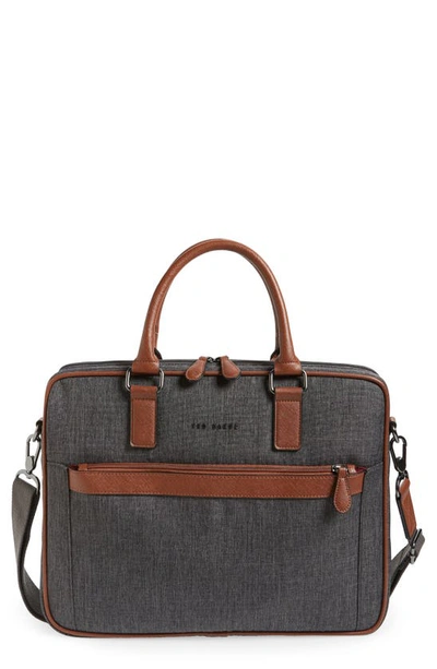 Ted Baker Stax Document Bag In Charcoal