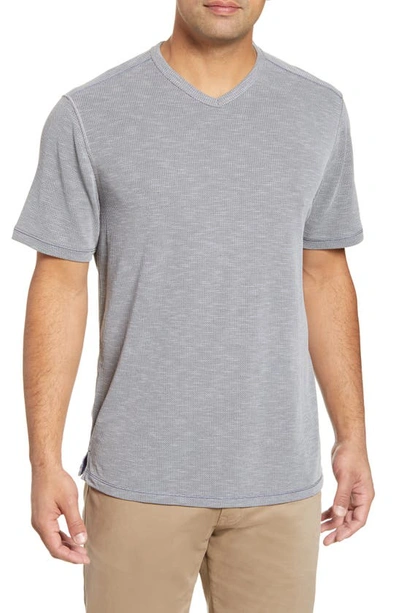 TOMMY BAHAMA Tropicool Paradise V-Neck T-Shirt Noble Grey/Green NWT $79.50