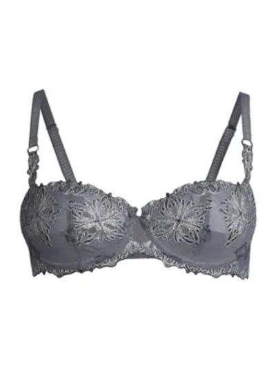 Chantelle Women's Champs Elysses Lace Unlined Demi Bra In Dark Charcoal