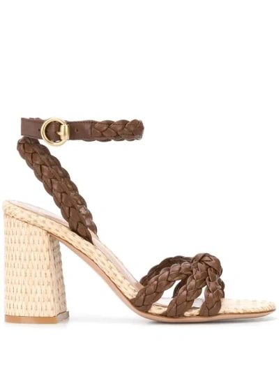 Gianvito Rossi Women's Braided Colorblock Metallic Leather Sandals In Texas/naturale