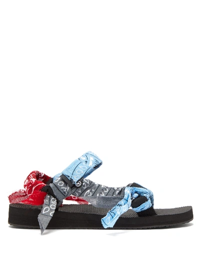 Arizona Love Trekky Bandana-wrapped Velcro-strap Sandals In Multi