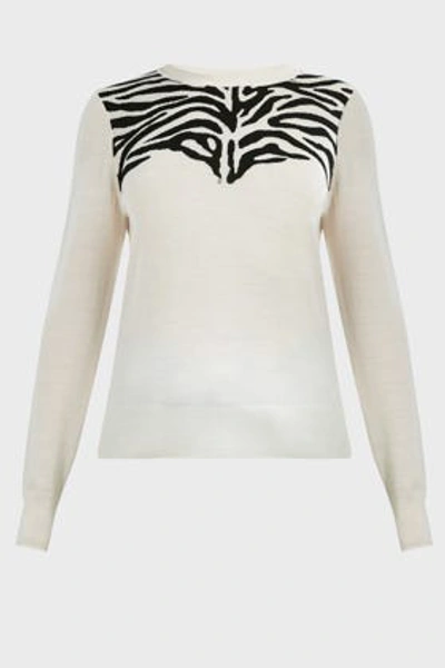 Derek Lam 10 Crosby Thea Wool-blend Zebra Sweater In White