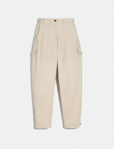 Coach Corduroy Utility Trousers In Beige - Size 06 In Color<lsn_delimiter>cream