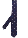 Paul Smith Embroidered Beetle Motif Silk Tie In Navy