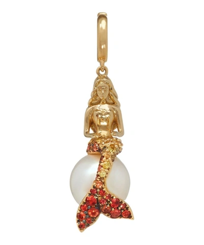 Annoushka X The Vampire's Wife 18ct Gold 'mermaids' Sapphire And Pearl Charm