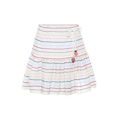 Zimmermann Zinnia Striped Cotton Miniskirt In White