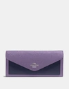 Coach Soft Wallet In Colorblock - Women's In Gold/1941 Saddle Multi