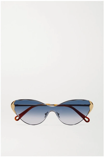 Chloé Cat-eye Gold-tone And Tortoiseshell Acetate Sunglasses