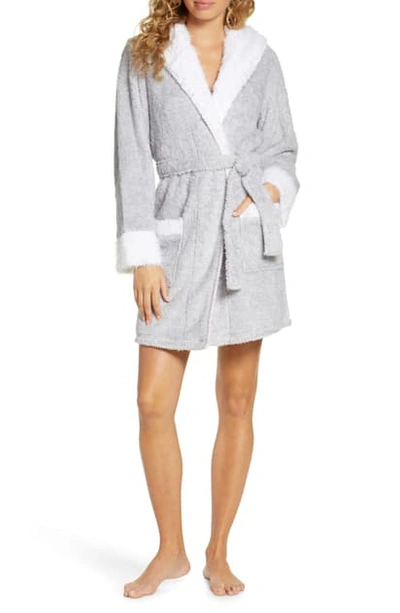 Honeydew Intimates All Ears Hooded Fleece Short Robe In Silver