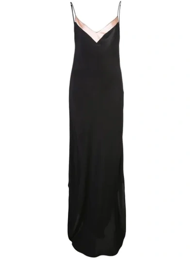 Kiki De Montparnasse Amour Satin-trimmed Silk Crepe De Chine Nightdress In Black