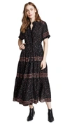 Free People Rare Feeling Pleated Maxi Dress In Black Combo