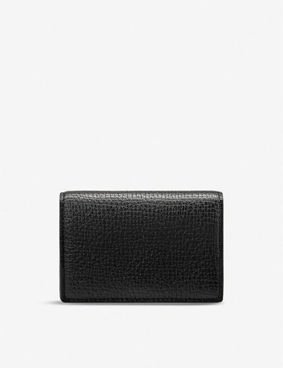 Smythson Burlington Deerskin Business And Credit Card Case In Black