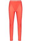 Adam Selman Sport French Cut High-rise Stretch-jersey Leggings In Orange