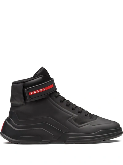 Prada Polarius High-top Sneakers In Black