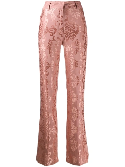Ann Demeulemeester Brocade Embroidery Trousers In Pink