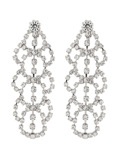 Kenneth Jay Lane Women's Gunmetal-plated & Crystal Lace Clip-on Drop Earrings In Black