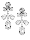 Kenneth Jay Lane Crystal Drop Clip-on Earrings In Silvertone