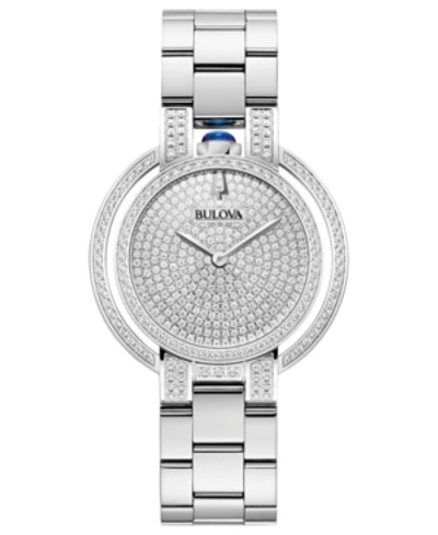 Bulova Women's Rubaiyat Diamond (2 1/4 Ct. T.w.) Stainless Steel Bracelet Watch 35mm In White/silver