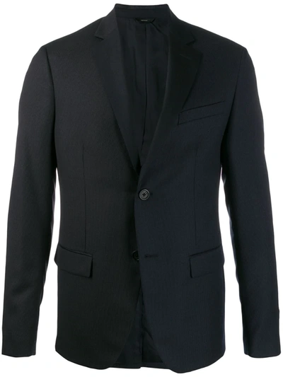 Fendi Two Tone Pinstriped Blazer In Blue