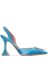 Amina Muaddi Begum Slingback Pumps In Blue