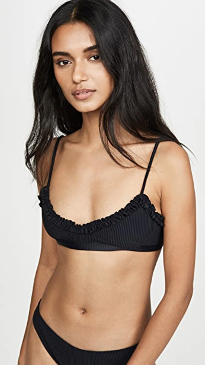 Juillet Jen Bikini Top In Black Rib