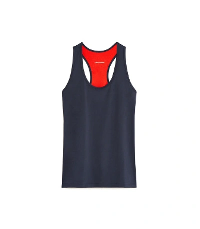 Tory Sport Performance Mesh-back Tank In Tory Navy/red