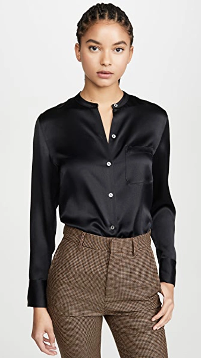Vince Slim Fitted Blouse In Black