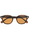 Moscot Loren Round-frame Tortoiseshell Acetate Sunglasses In Grey