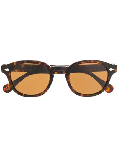 Moscot Loren Round-frame Tortoiseshell Acetate Sunglasses In Grey