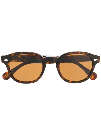 Moscot Loren Round-frame Tortoiseshell Acetate Sunglasses In Brown
