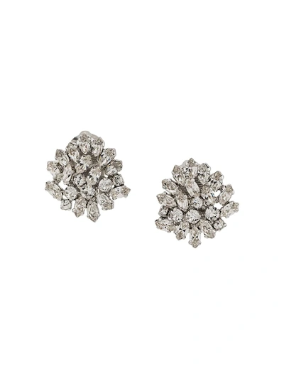 Pre-owned Dior 1980s Christian  Clip-on Earrings In Silver