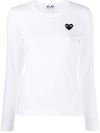 Comme Des Garçons Play Logo Embroidered Jersey Top In White