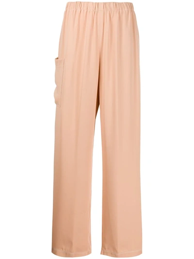 Mm6 Maison Margiela Wide-leg Tie Ribbon Trousers In Neutrals