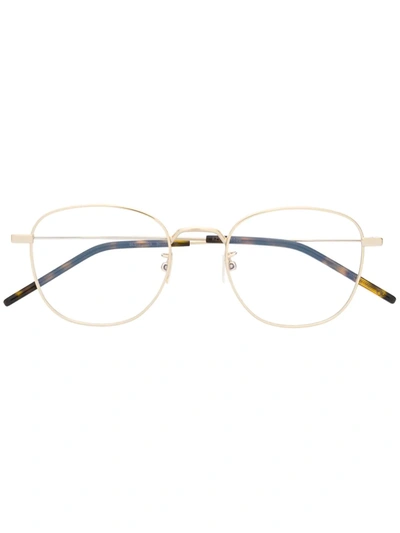 Saint Laurent Sl313 Soft-round Frame Glasses In Gold