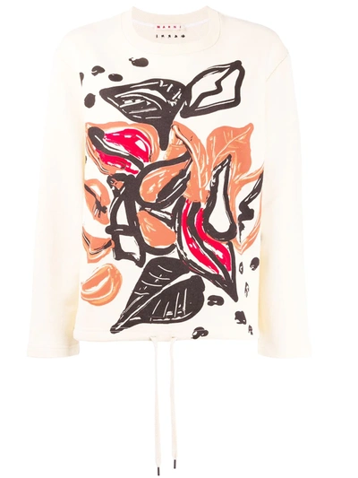 Marni Graphic Print Jumper In Neutrals