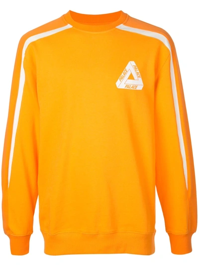 Palace Logo Print Sweatshirt In Orange