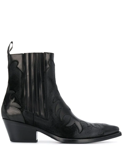 Sartore Ankle-length Cowboy Boots In Black