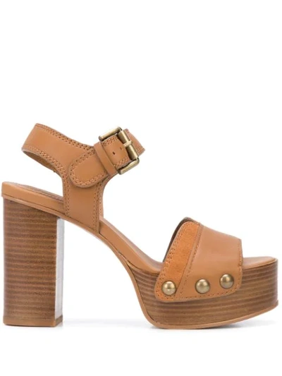 See By Chloé Chunky-heel Sandals In Tan
