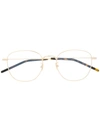 Saint Laurent Sl313 Round-frame Glasses In Gold