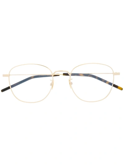Saint Laurent Sl313 Round-frame Glasses In Gold