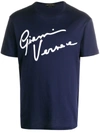 Versace Logo Applique T-shirt In Blue
