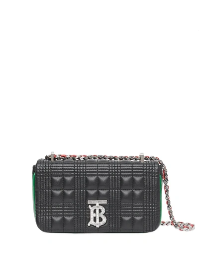 Burberry Mini Quilted Lambskin Lola Bag In Black