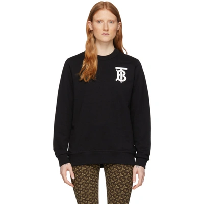 Burberry Monogram Motif Crew Neck Sweatshirt In Black